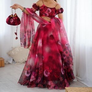 Floral Pink Women's Skirt Set